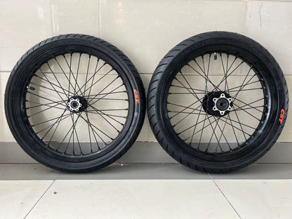 Surron LBX supermoto wheel set.