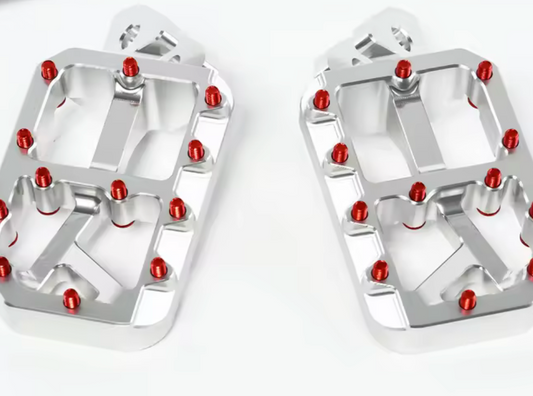 Chrome upgraded wide foot pegs