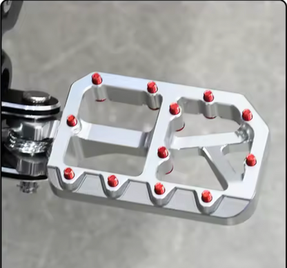 Chrome upgraded wide foot pegs